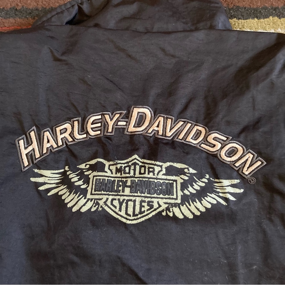 Harley-Davidson Women's 2XL Black Jacket Coat Logo Motorcycle Riding Vintage - Picture 2 of 11